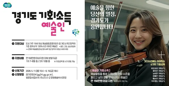 파주시, 2026년 ‘예술인 기회소득’ 11일부터 신청 시작