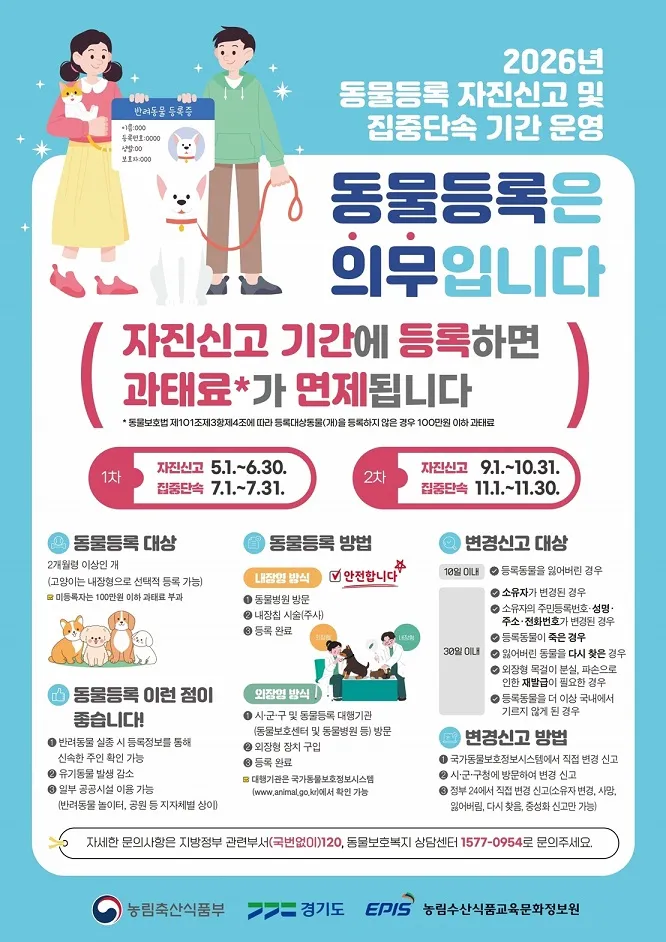 파주시, 동물등록 자진신고 6월 30일까지