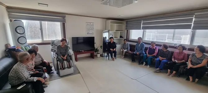 교하동, 장마·무더위 대비 경로당 순회 방문